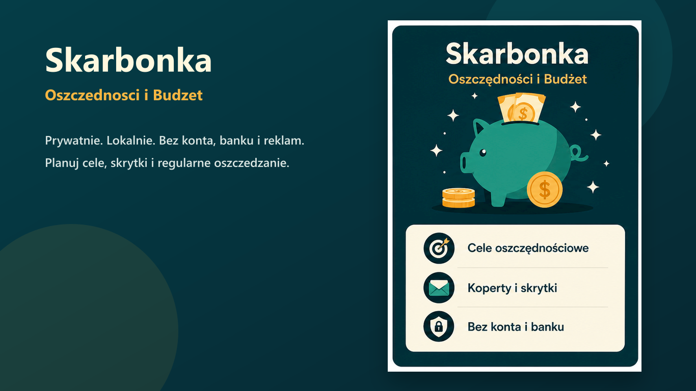 Zrzut ekranu aplikacji Skarbonka